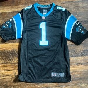 Carolina Panthers Nike Men's Black and Blue Football Jersey Cam Newton